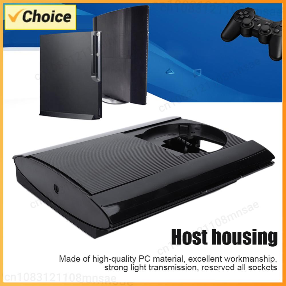 Gaming Console Ps3 - PS3スーパースリム4K 4000ブラック用ソリッドPCゲーミングコンソールハウジングシェルフルキット（ネジ付き、耐衝撃交換用ハウジングケース）