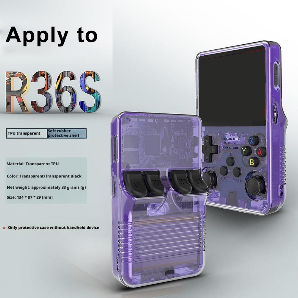Gaming Console Bag - R36S ハンドヘルドゲームコンソール保護カバーポータブルバック保護ケースゲームコンソールアクセサリー収納透明ケース