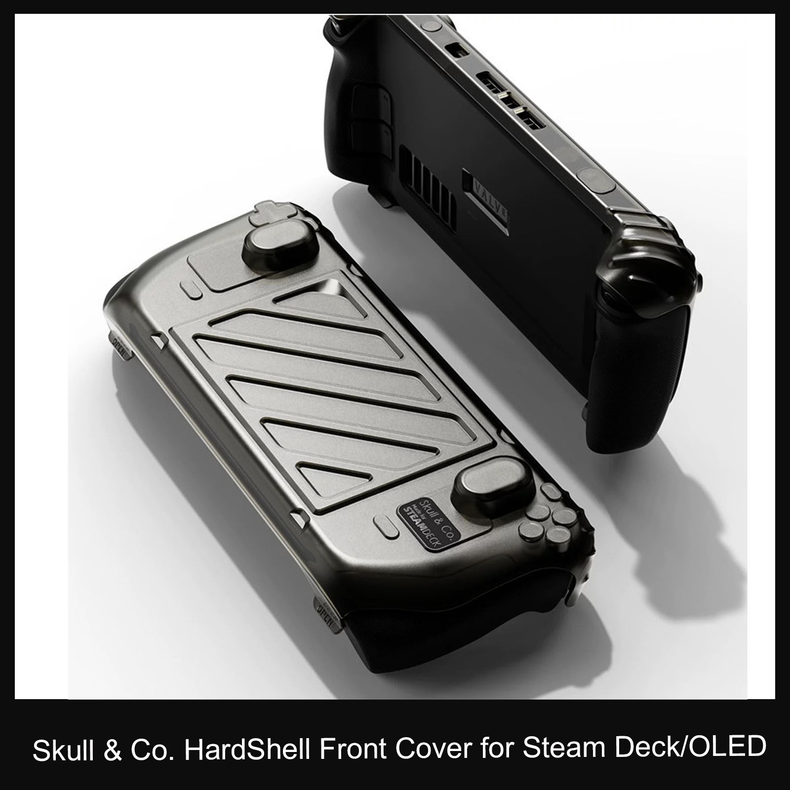 Gaming Console Bag - Skull & Co.-ハードシェルフロントカバーバンドル、グリップケース、ポータブル保護ケース、スチームデッキ用スタンドグリップ、LCD、OLEDゲームコンソール