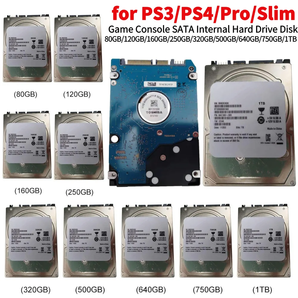 Gaming Console Ps3 - 高速300M/s SATAインターフェース内蔵ハードドライブディスク Sony PS3/PS4/Pro/Slimゲーム機用ハードディスク 80GB-1TB