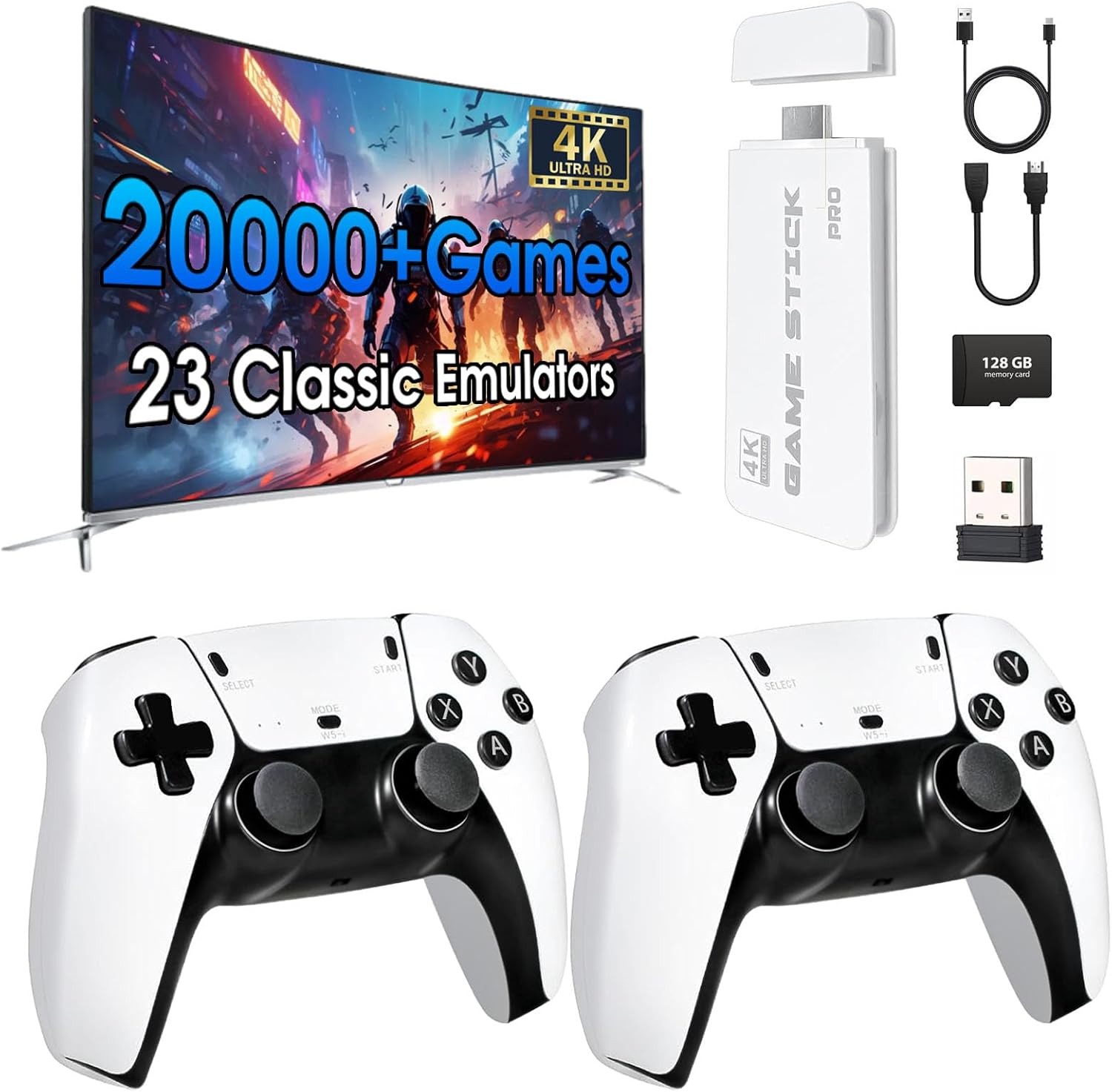 Gaming Console In 2026 - 2026年ニューレトロゲーム機、23種類のエミュレーターと2万種類以上の内蔵ゲーム搭載、4K HDMI、2.4Gデュアルワイヤレスコントローラー付き