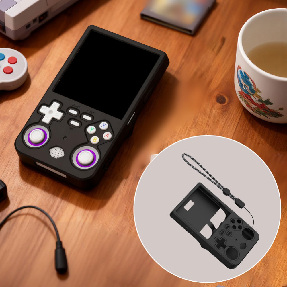 Gaming Console R36 Ultra - シリコンケースとストラップ付き R36 ウルトラゲームコンソール用落下防止傷つきにくい保護カバーソフトシェルゲームアクセサリー