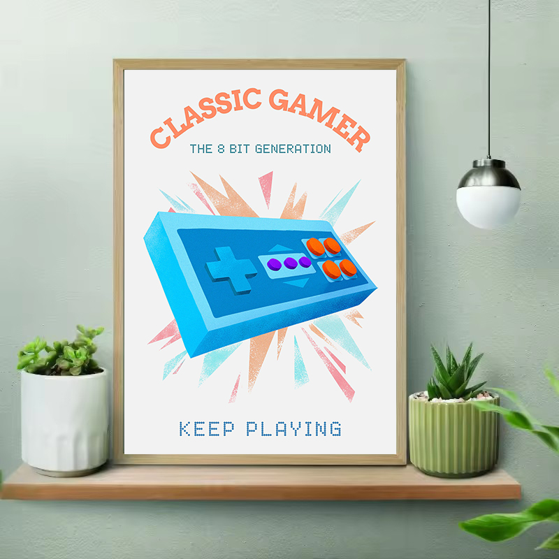 レトロなカラフルなゲーマーとジョイスティックゲームコンソール - Gaming Console Picture のレビューと価格
